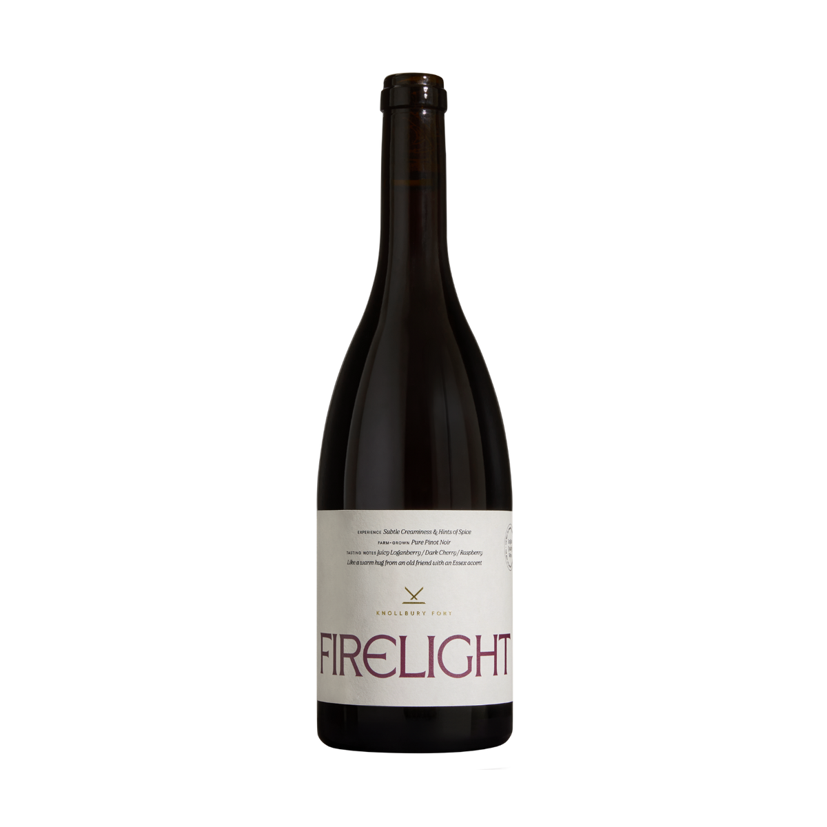 A dark glass wine bottle with a white label reading FIRELIGHT, photographed against a plain white background. hide pdp